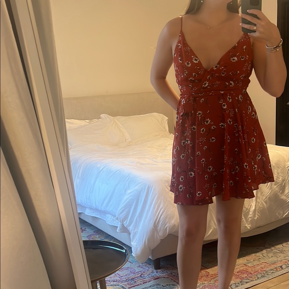 Floral Red Dress